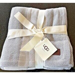 UGG Coastal Heritage Queen Blanket Granite/Stone Coastal 92x96 NWT Tags